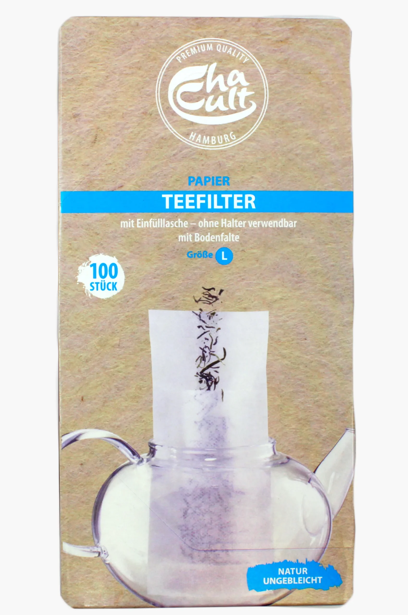 Hamburger Teespeicher Cha Cult® Papierfilter, Größe L, extra breit, Natur ungebleicht Best