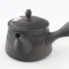 Hamburger Teespeicher Kyusu, zylindrisch, schwarz mit Blüten New