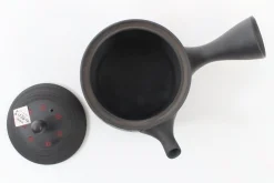 Hamburger Teespeicher Kyusu, zylindrisch, schwarz mit Blüten New