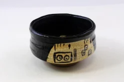 Hamburger Teespeicher Matchaschale (Chawan), Oribe, schwarz, beige Sale