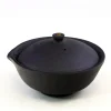 Hamburger Teespeicher Shiboridashi aus schwarzem Ton, flach New